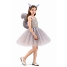 Kids Grey Squirrel Tutu Costume with Ears and Tail - alternate view