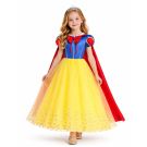 Girls storybook princess dress with royal blue bodice and yellow ball gown skirt