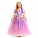 Girls Purple Tower Princess Costume Dress with Ombré Skirt - alternate view