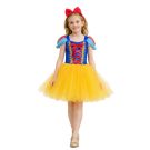 Girls fairy tale princess tutu dress with blue sequined bodice and yellow skirt