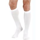 White knee-high socks with ribbed non-pressure cuff for Bavarian costume
