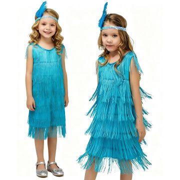 20s Girls Gatsby Fancy Dress Flapper blue lp1187blue