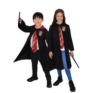 Kids Harry Potter Gryffindor robe with red satin hood lining and House crest