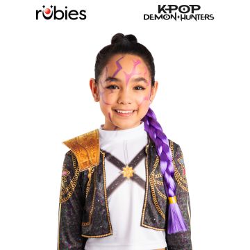 K-Pop Demon Hunters face paint set with 3 purple and pink crayons in gold twist-up tubes