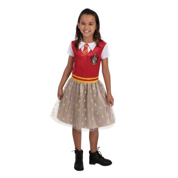 Girls Harry Potter Gryffindor tutu dress with red bodice and gold lion emblem skirt