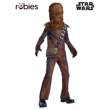 Kids Star Wars Chewbacca costume with faux fur mask and bandolier
