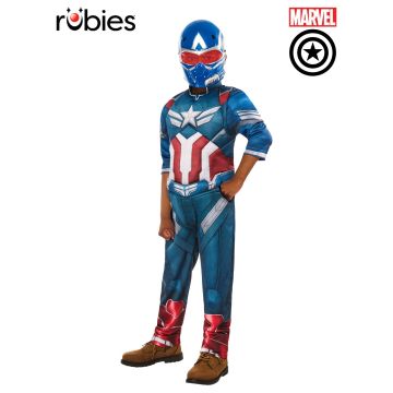 Kids Captain America Brave New World deluxe costume with foam padded jumpsuit and mask