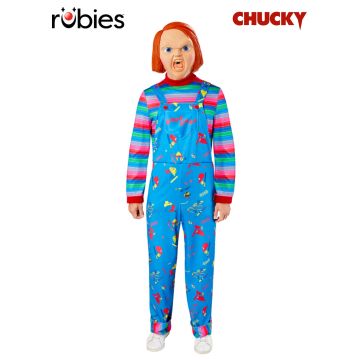 Adult Chucky Costume with Mask - Good Guys Doll Jumpsuit