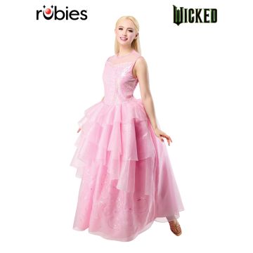 Womens Glinda Pink Gown Costume - Wicked Good Witch Ball Gown Dress
