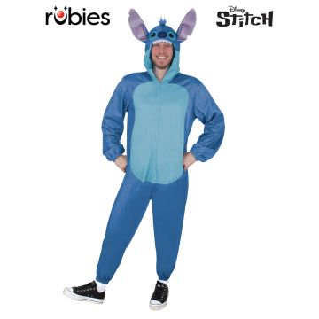 Adult Stitch Onesie Costume - Disney Lilo & Stitch Hooded Jumpsuit