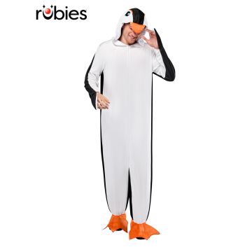 Adult Penguin Onesie Costume with Hood and Flippers