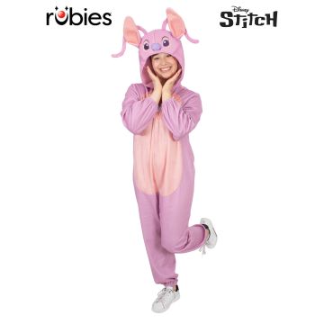Adult Angel Onesie Costume - Lilo & Stitch Pink Experiment 624 Hooded Jumpsuit