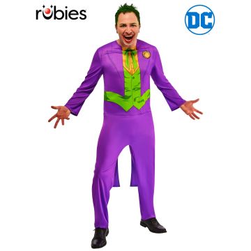 Adult The Joker Costume with Mask - DC Comics Purple Suit Jumpsuit