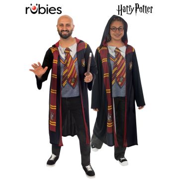 Adult Harry Potter Gryffindor Robe Costume with Hood and House Crest
