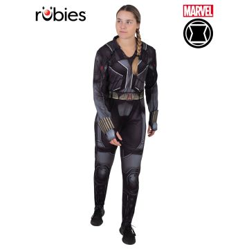 Women's Black Widow Costume - Marvel Superhero Jumpsuit with Belt & Gauntlets