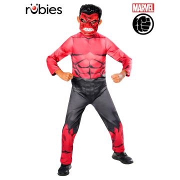 Kids Red Hulk Costume with Mask - Marvel Superhero Jumpsuit