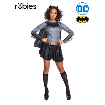 Adult Batgirl Costume Dress - DC Superhero Women's Outfit with Cape