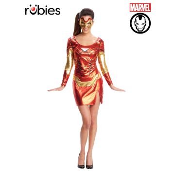 Women's Iron Man Rescue Costume Dress with Mask - Marvel Superhero
