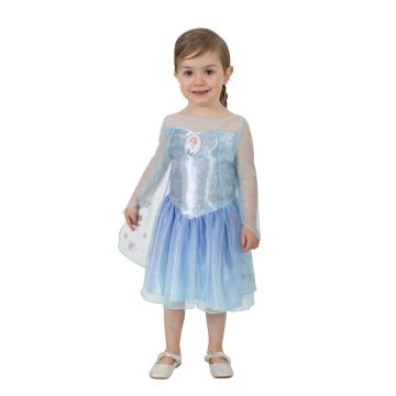 Toddler Disney Frozen Elsa deluxe dress costume with ice-blue bodice and flowing cape
