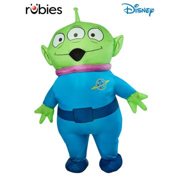 Adult Toy Story Alien Inflatable Costume - Licensed Green Three-Eyed Space Toy