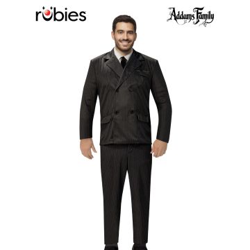 Adult Gomez Addams Costume - Licensed Pinstripe Suit with Mock Shirt