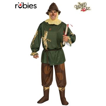Adult Scarecrow Costume - Wizard of Oz Licensed Full Set with Hat & Diploma