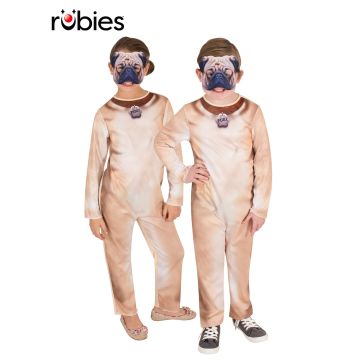Kids Pug Dog Costume - Full Body Jumpsuit with Mask