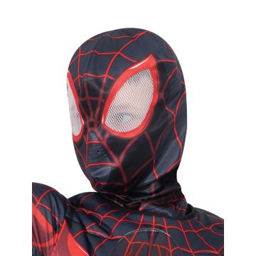 Kids Miles Morales Spider-Man Costume - Deluxe Muscle Jumpsuit with Hood