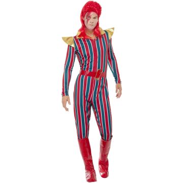 Adult Ziggy Stardust Glam Rock Costume - 70s Space Superstar Jumpsuit