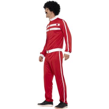 Adult 1980s Red Shell Suit Costume - Retro Liverpool Tracksuit Set