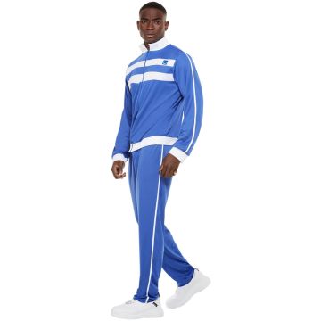 Adult Blue Tracksuit Costume - 80s Shell Suit with White Racing Stripes