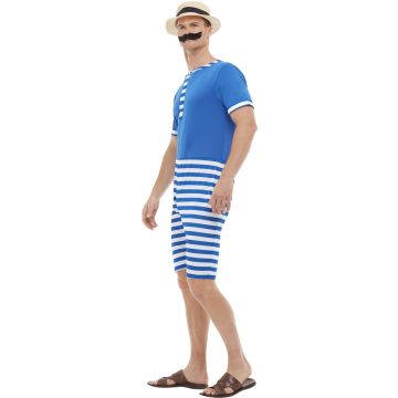 Adult 1920s Bathing Suit Costume - Mens Roaring Twenties Beachgoer Outfit