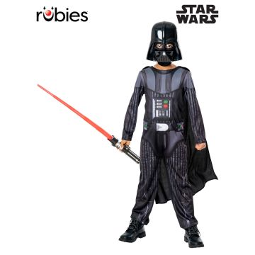 Kids Darth Vader Costume - Star Wars Jumpsuit with Cape Mask and Lightsaber