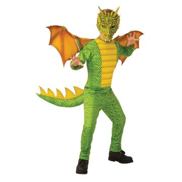 Kids Dragon Costume with Wings and Mask - Medieval Fantasy Jumpsuit