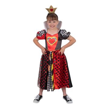 Girls Queen of Hearts Deluxe Costume - Disney Alice in Wonderland Dress with Crown