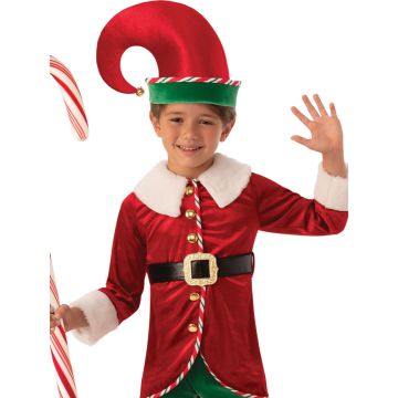 Kids Christmas Elf Costume - Santa's Helper Outfit with Hat & Belt