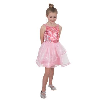 Girls Glinda Wicked Costume - Pink Tutu Dress with Layered Tulle Skirt