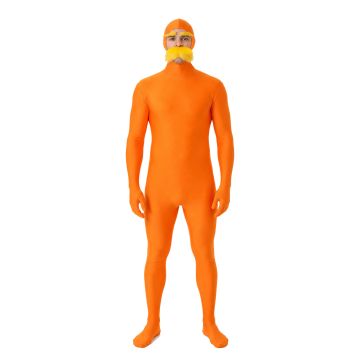 Kids and Adults Orange Forest Guardian Costume with Yellow Mustache