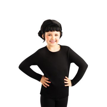 Kids K-Pop Demon Hunters Zoey Wig - Black Bob with Braided Buns