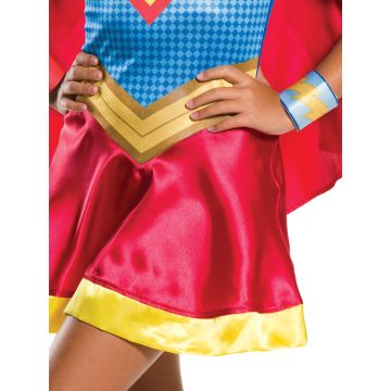Girls Supergirl Costume Dress - DC Superhero Girls Cape & Accessories