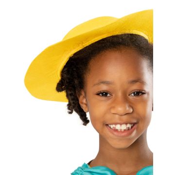 Girls Dino Ranch Min Costume - Yellow Cowgirl Outfit with Hat