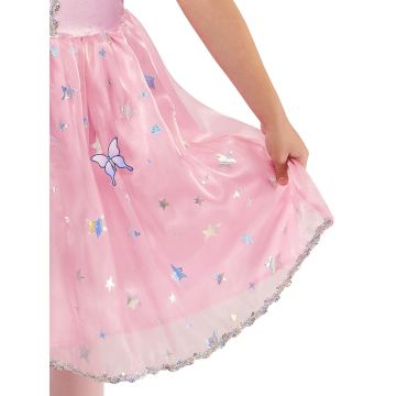 Girls Glinda the Good Witch Costume - Pink Deluxe Dress with Crown