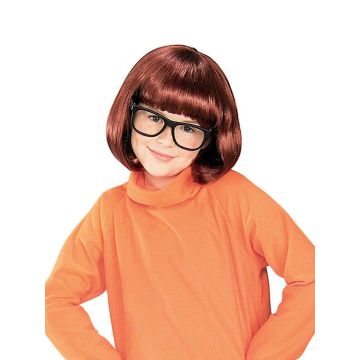 Kids Velma Scooby-Doo Costume with Wig and Glasses - Licensed Mystery Inc Detective