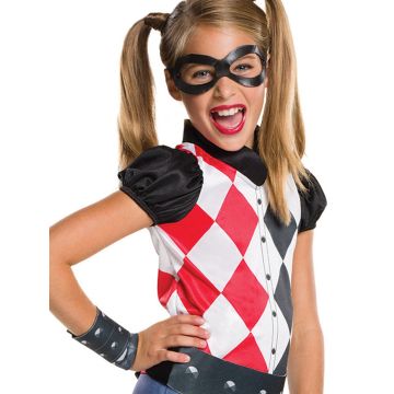 Girls DC Superhero Harley Quinn Costume - Jumpsuit & Mask Set