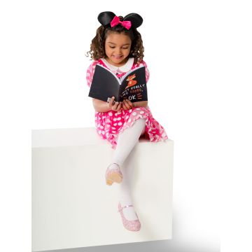Girls Minnie Mouse Pink Polka Dot Costume Dress with Ears Headband
