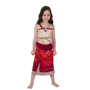 Girls Disney Moana Costume Dress - Polynesian Princess Outfit