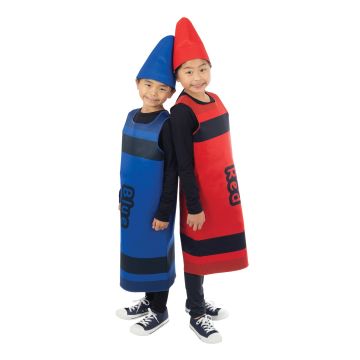 Kids Red Crayon Costume - Rubie's Overhead Tabard with Cone Hat