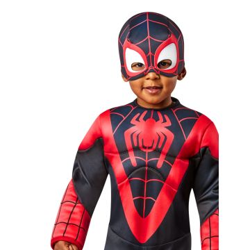 Toddler Miles Morales Spider-Man Costume - Padded Jumpsuit with Mask
