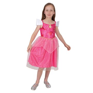 Girls Disney Princess Aurora Dress - Pink Sleeping Beauty Ball Gown Costume