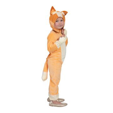 Kids Bingo Bluey Costume - Licensed Red Heeler Jumpsuit with Hood